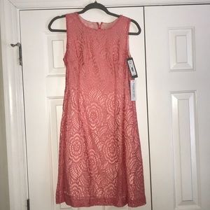 Coral lace dress